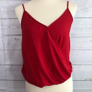 Fun high low red top